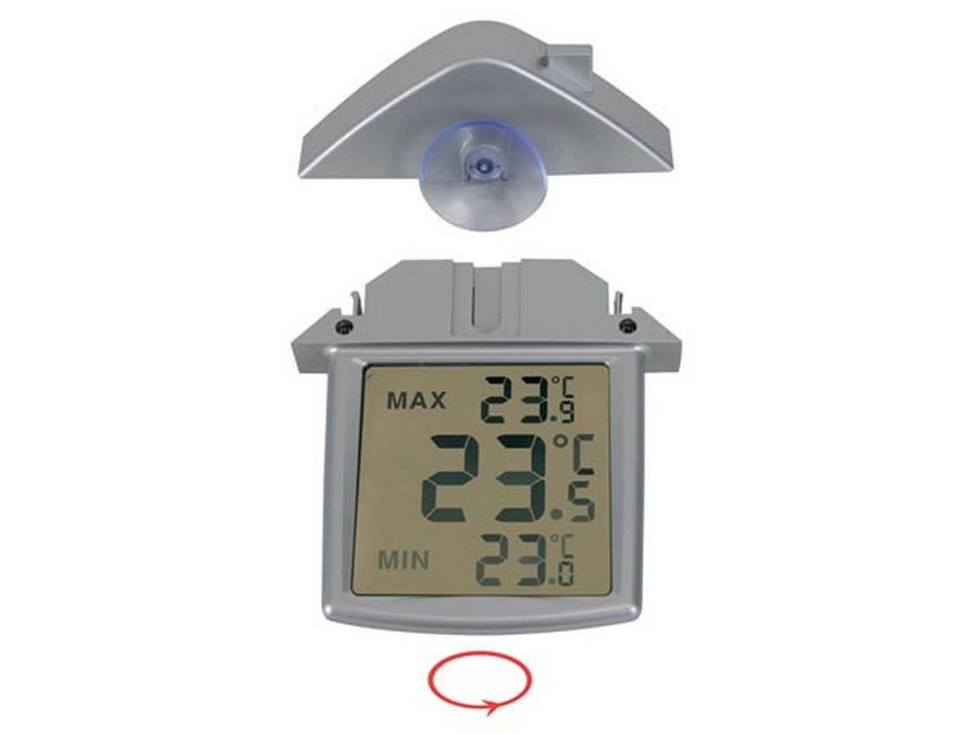 Perel digital termometer, inomhus/utomhus, tydlig LCD-display, WC216