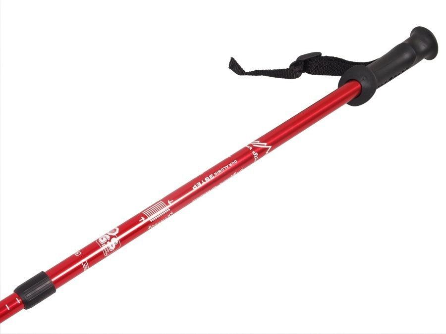 Aluminiumstolpar för stavgång 65-135 cm röd teleskopisk