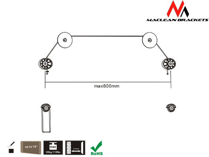 LED TV-fäste Maclean, 37-75", MC-557