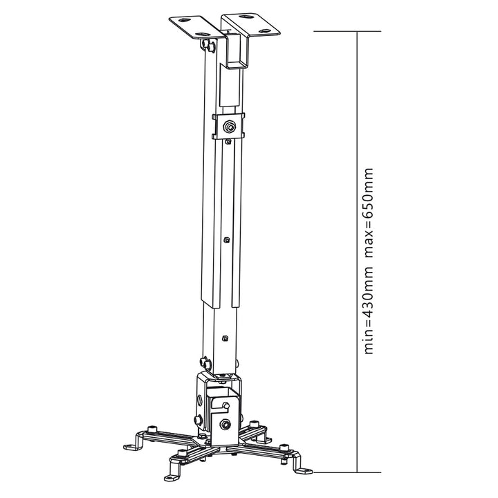 Maclean MC-581 Projektorhållare Universal Takmonterad Projektor Skärmfäste Handtag Fäste Justerbar Lutning