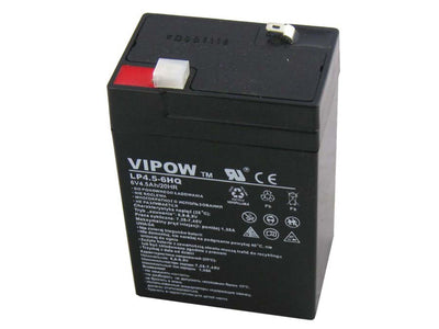 Vipow gelbatteri, underhållsfritt, lång livslängd, 6V 4,5Ah, BAT0200