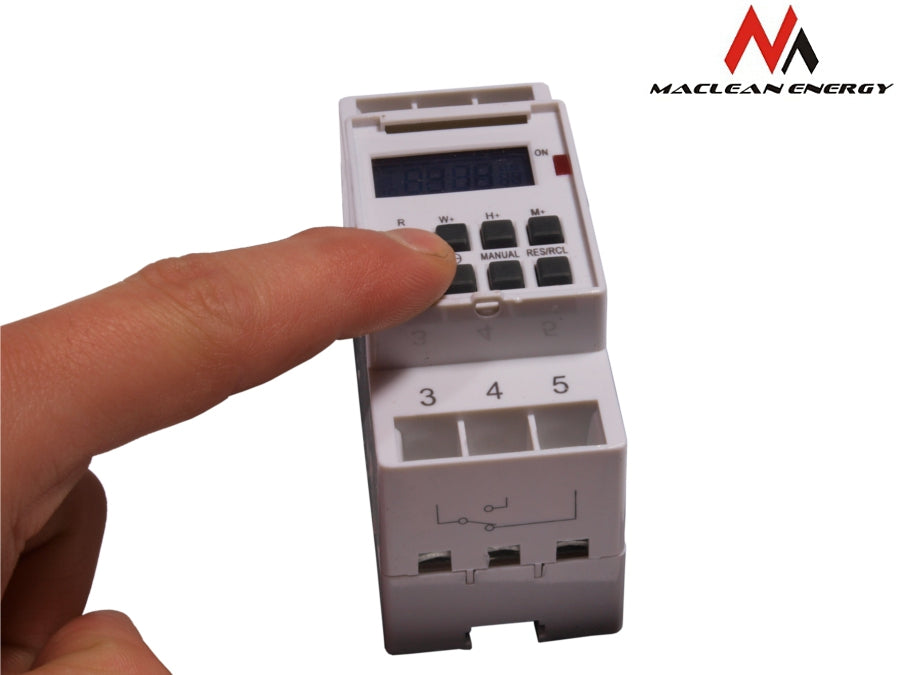 Maclean digital timer, DIN-skena, 10 program, max 156 program, 3600W, MCE09