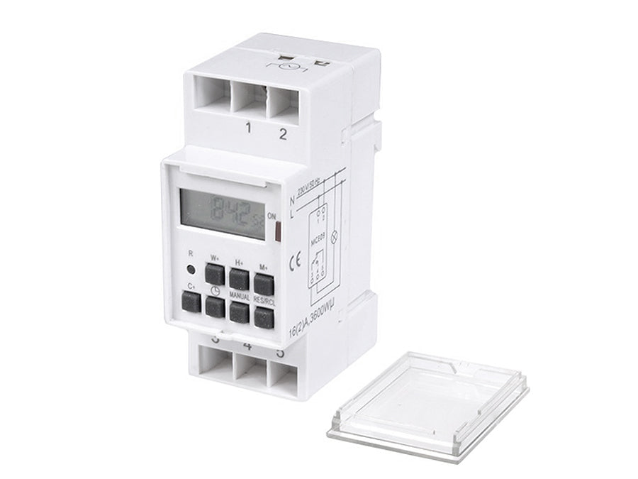 Maclean digital timer, DIN-skena, 10 program, max 156 program, 3600W, MCE09