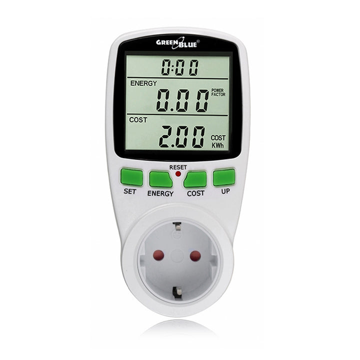 GreenBlue GB202G Energimätare Wattmeter med uttag max. 16 A 3600W 230V