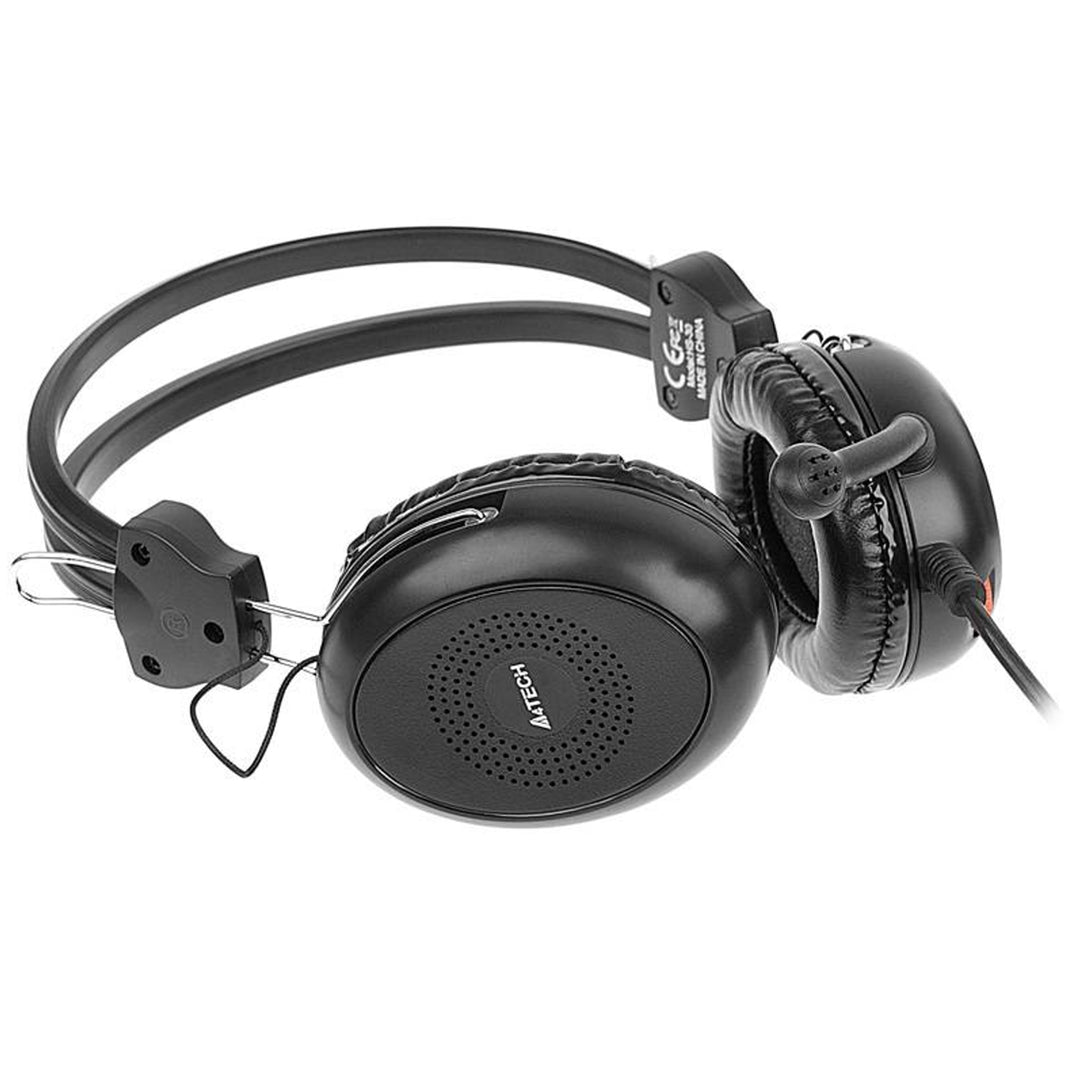 A4TECH HS-30 ComforFit Stereo Headset Hörlurar On-Ear Hörlurar 40mm Driver Svart