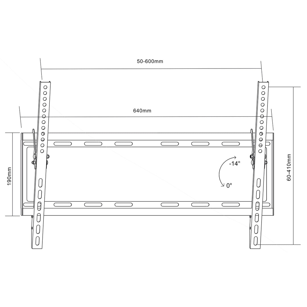 Maclean TV-fäste, max vesa 600x400, 37-80", 55kg, MC-605N