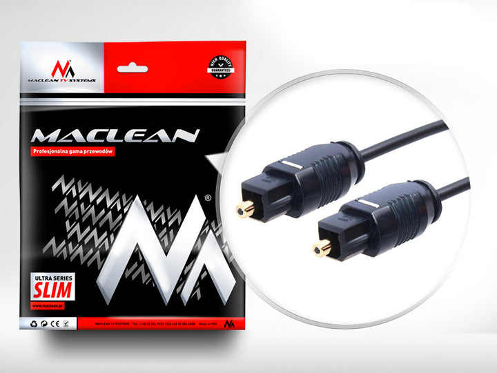 Maclean MCTV-750 Toslink TT optisk ultratunn kabel 0,5 m