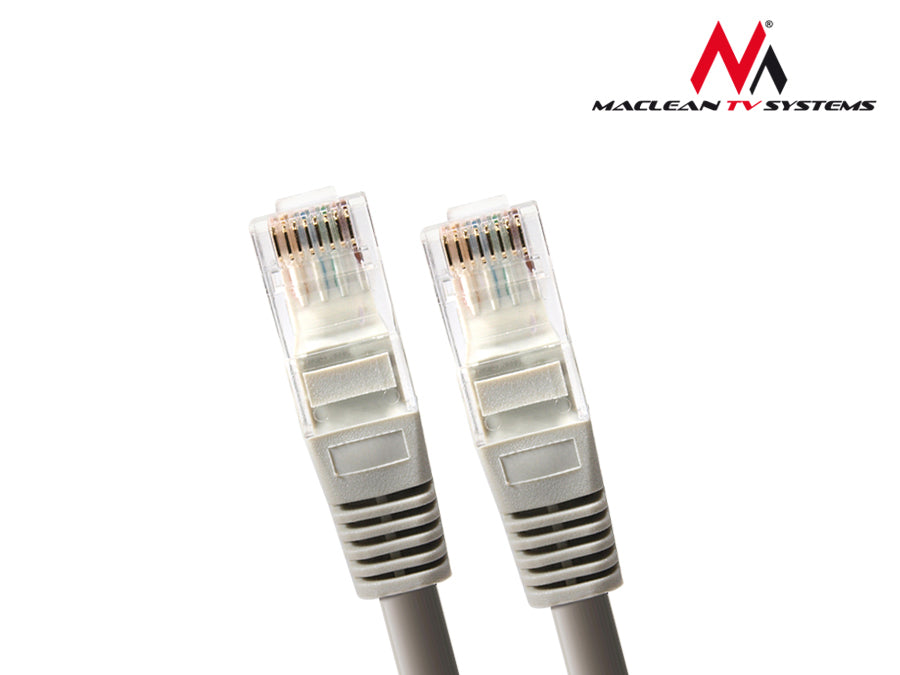 Maclean UTP patchkabel, plug-in, Cat5e, 0,5m, grå, MCTV-646