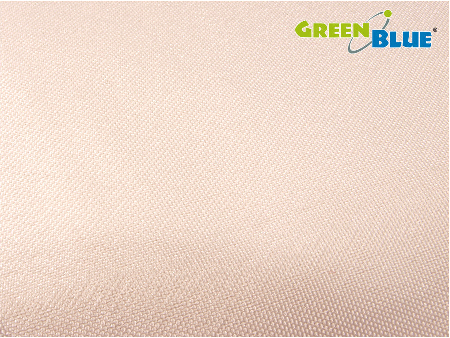 UV-polyester trädgårdsskärm segel 5m triangel GrönBlå GB502 grädde