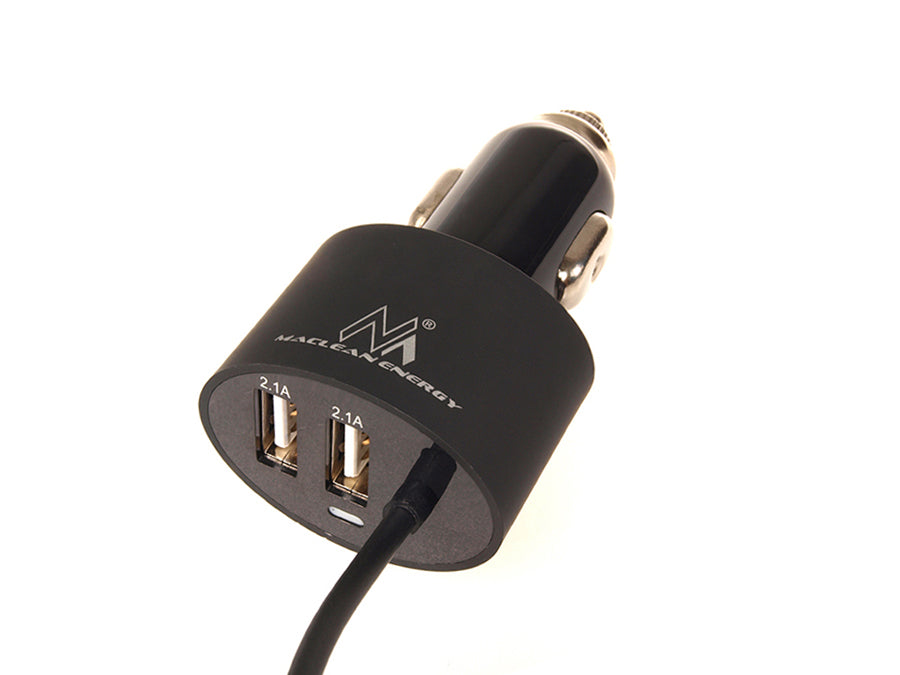 Maclean billaddare, Lightning spiral, 2xUSB, 5,2A, 1,8m, MCE76