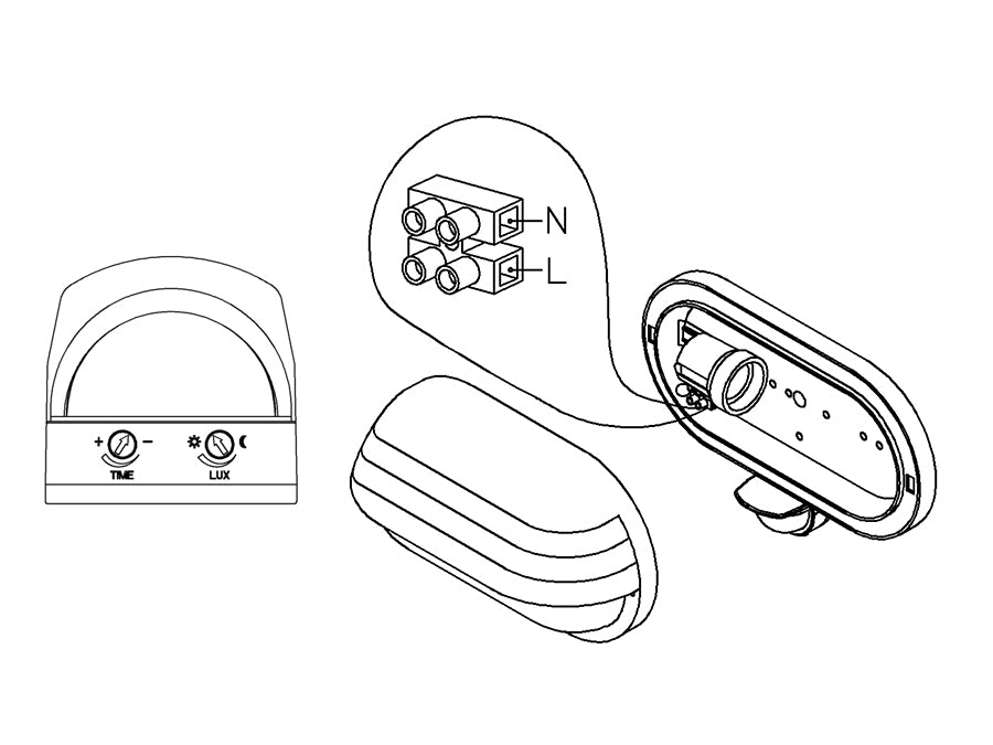 Maclean väggarmatur, med PIR-sensor, max. 60 W, 180°, MCE33B