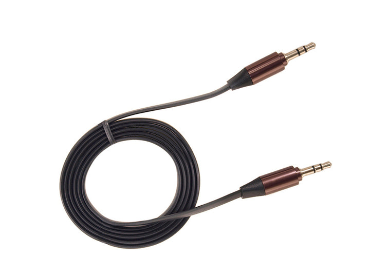 Jack 3,5 mm platt kabel 2 m, metallkontakt, svart Maclean MCTV-695 B