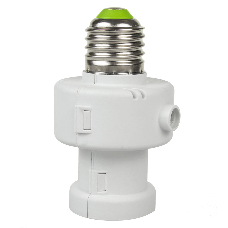 Maclean glödlampshållare, E27, max. 100W, med skymningssensor, timer, vit, MCE21W