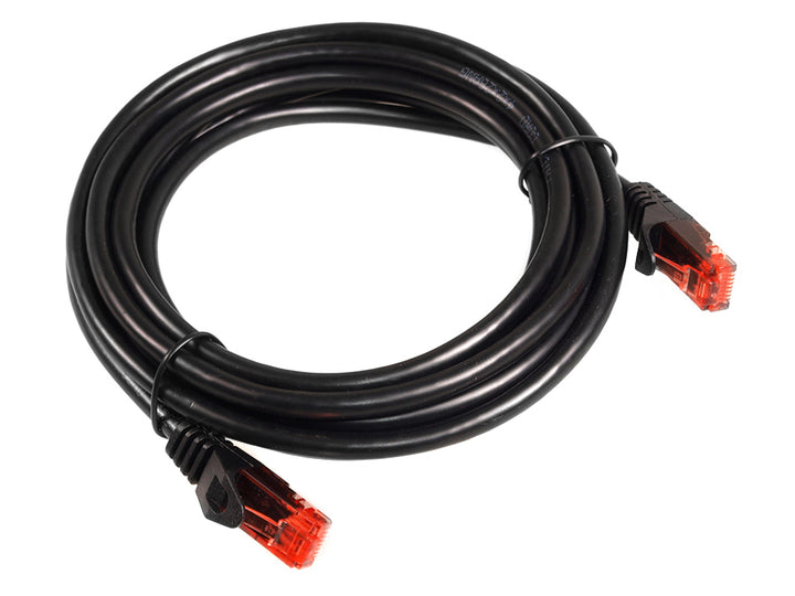 Nätverkskabel Patchkabel UTP Cat.6e 24AWG, 2 x RJ45 hane svart 3 m Maclean MCTV-742