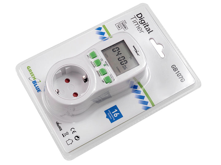 GB107G GreenBlue Digital Timer Stor LCD-Skärm Tysk Kontakt Typ F