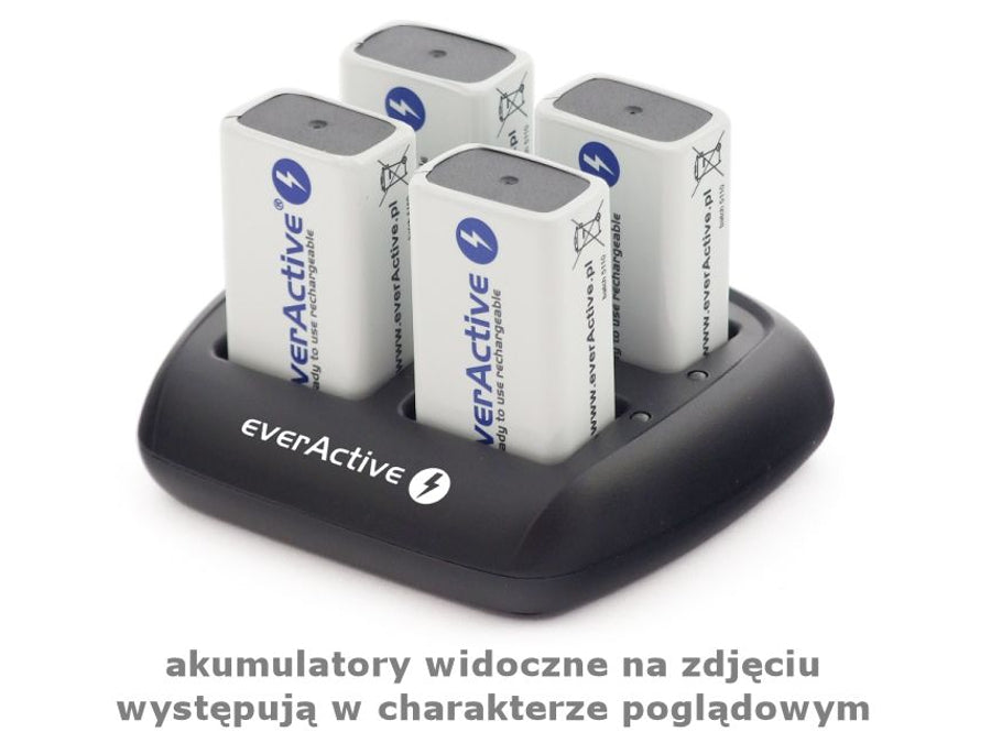 EverActive NC-109 9V bärbar uppladdningsbar batteriladdare