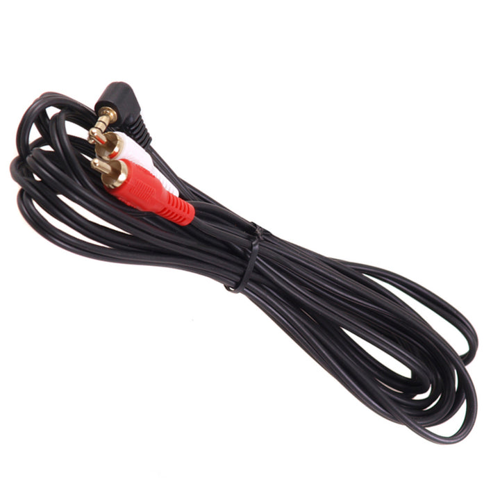 Maclean MCTV-828 3,5 mm jack 2x Cinch 2RCA-kabel 15 m vinklad 90° guldpläterad