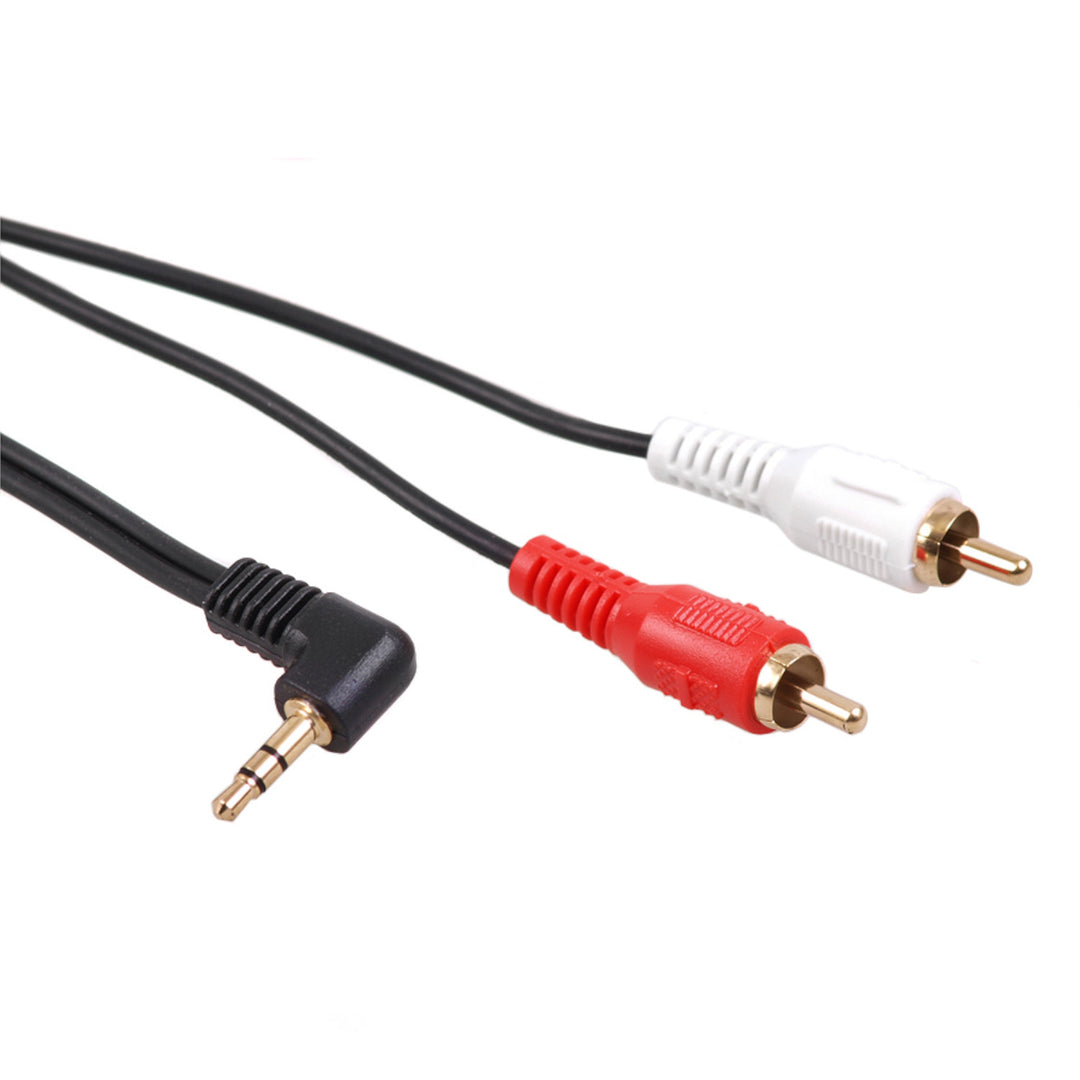 Maclean MCTV-828 3,5 mm jack 2x Cinch 2RCA-kabel 15 m vinklad 90° guldpläterad