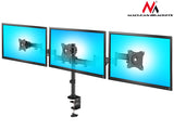 Maclean skrivbordsfäste för 3 LCD-skärmar, dubbel arm, VESA 75x75 och 100x100, 13"-27", 8kg, MC-691