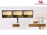 Maclean skrivbordsfäste för 3 LCD-skärmar, dubbel arm, VESA 75x75 och 100x100, 13"-27", 8kg, MC-691