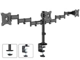 Maclean skrivbordsfäste för 3 LCD-skärmar, dubbel arm, VESA 75x75 och 100x100, 13"-27", 8kg, MC-691