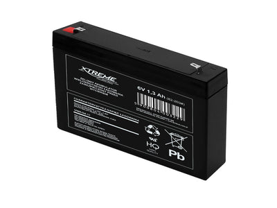 Gelbatteri 6V 1.3Ah Xtreme Underhållsfritt AGM Leksaker Larm