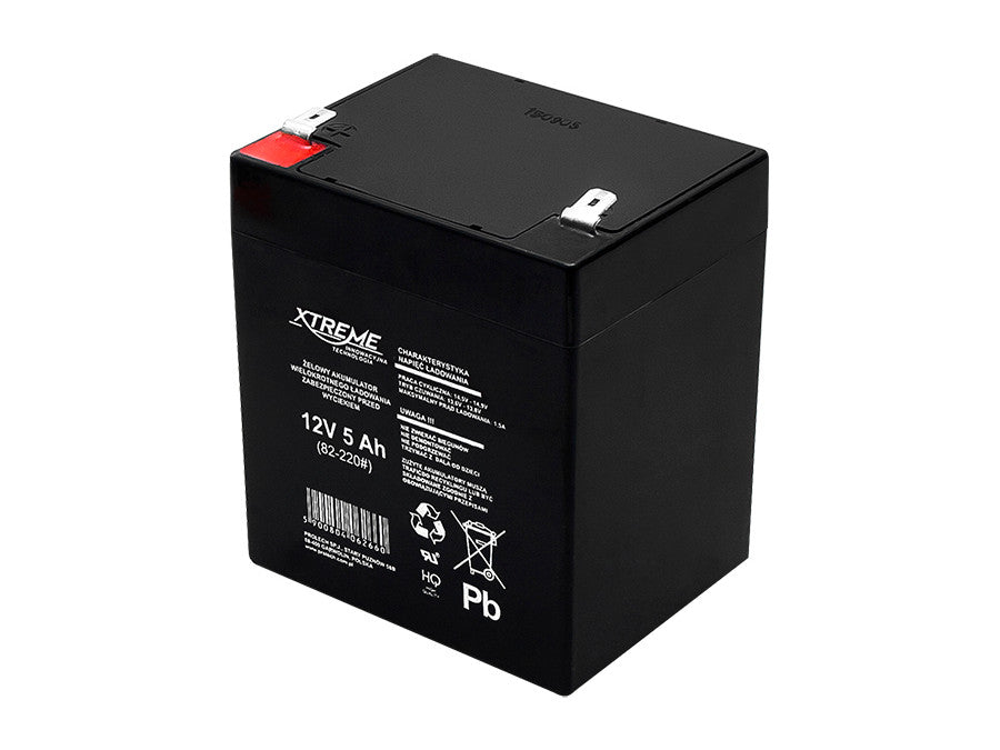 Gelbatteri 12V 5Ah Xtreme Underhållsfri AGM Alarm Leksaker Medicinska produkter