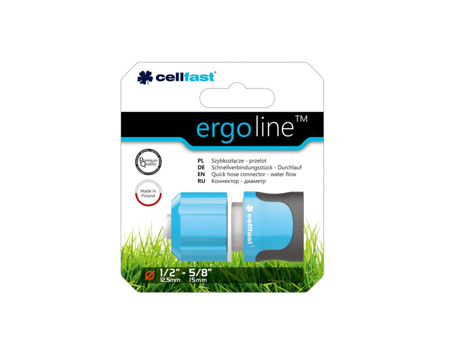 Snabbkoppling genom 1/2" 5/8'' Cellfast Ergo 53-130