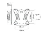 Maclean TV-fäste, max VESA 100x100, 13-27", 25kg, MC-715