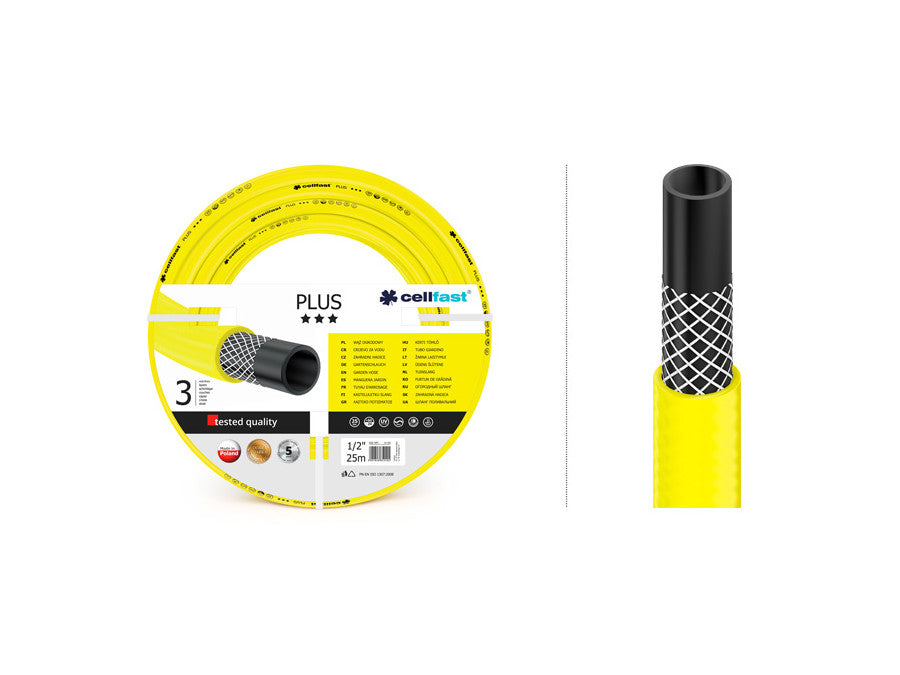 Cellfast Plus 3/4" kraftig 3-lagers trädgårdsslang 25m