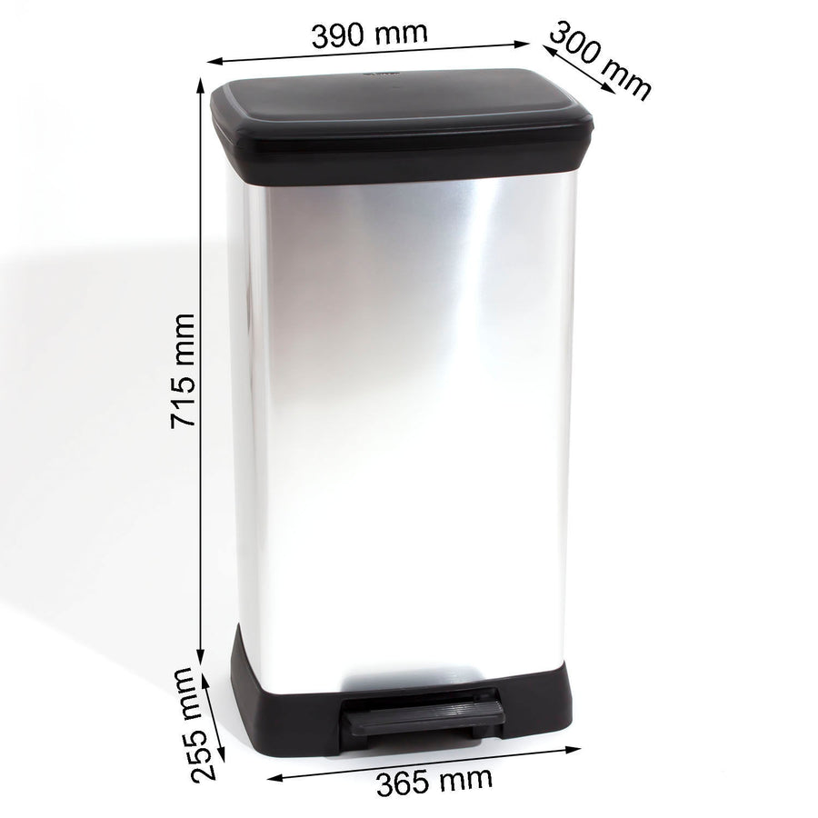 Soptunna CURVER-kapacitet 50L silverfärg med pedal