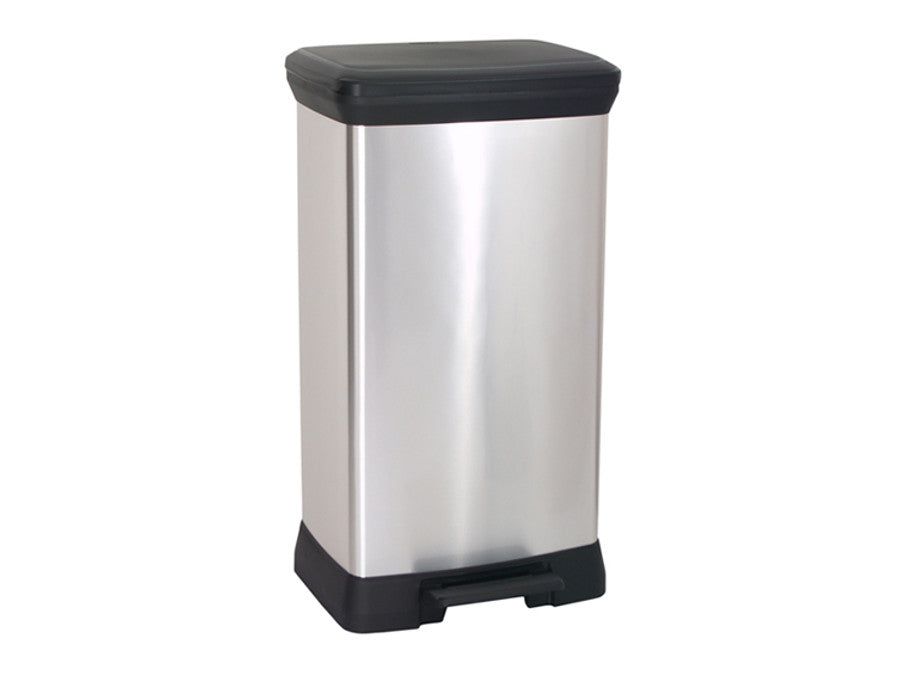 Soptunna CURVER-kapacitet 50L silverfärg med pedal