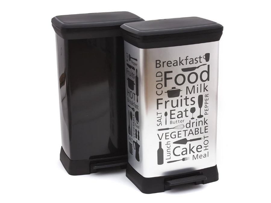 Curver Kitchen Pedal Bin, Silver Design, 50 L.