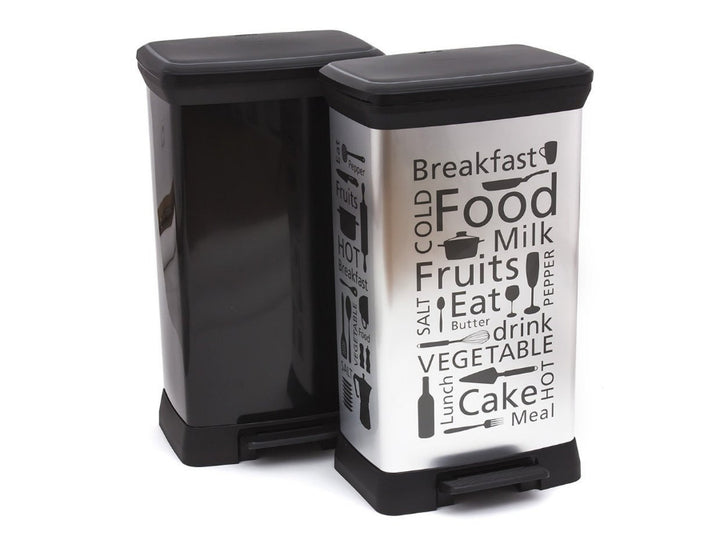 Curver Kitchen Pedal Bin, Silver Design, 50 L.