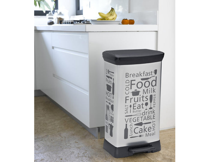 Curver Kitchen Pedal Bin, Silver Design, 50 L.