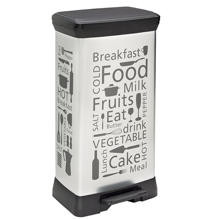Curver Kitchen Pedal Bin, Silver Design, 50 L.