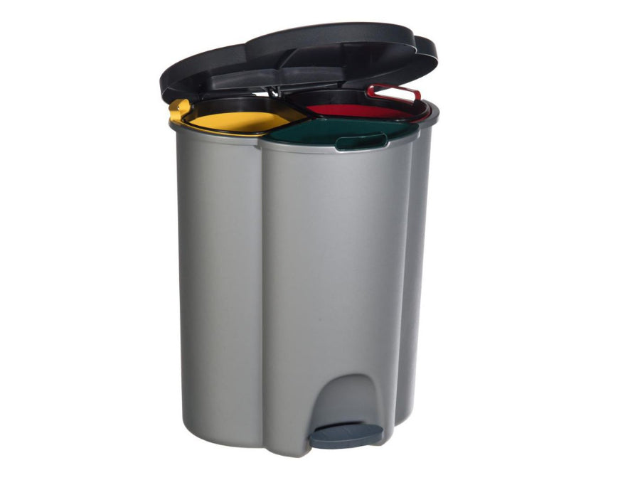 40L soptunna med 3 fack för separat avfallsuppsamling Curver Trio 40L