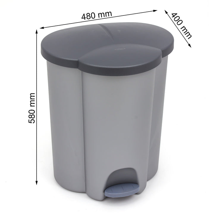 40L soptunna med 3 fack för separat avfallsuppsamling Curver Trio 40L