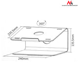 Laptopstativ Maclean, aluminium, silver, MC-730