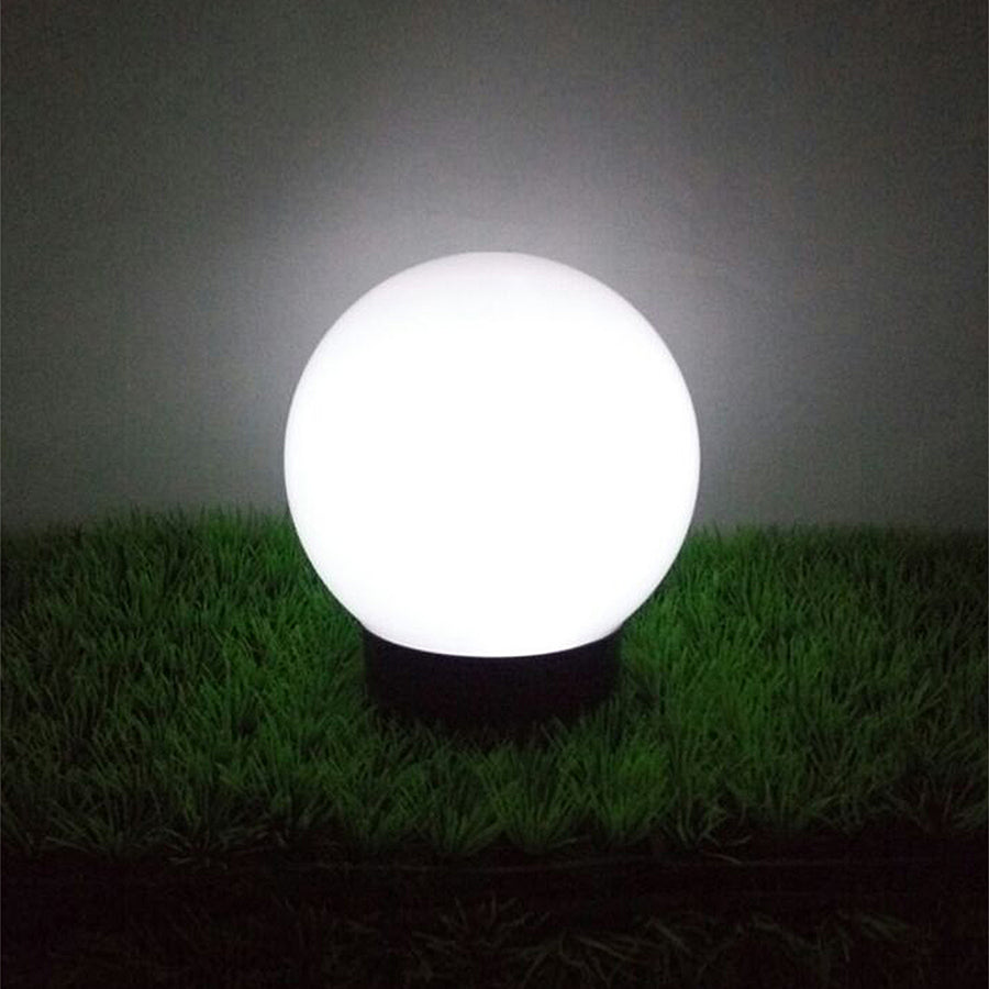 Solcellsdriven fristående trädgårdslampa GB168 – sfärisk, 30x30x63 cm, vit LED