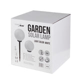 Solcellsdriven fristående trädgårdslampa GB168 – sfärisk, 30x30x63 cm, vit LED