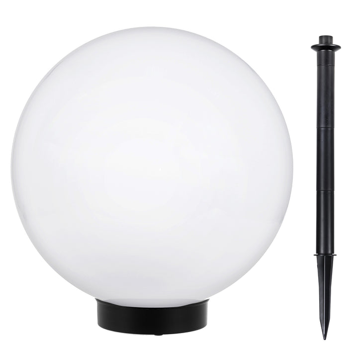 Solcellsdriven fristående trädgårdslampa GB168 – sfärisk, 30x30x63 cm, vit LED