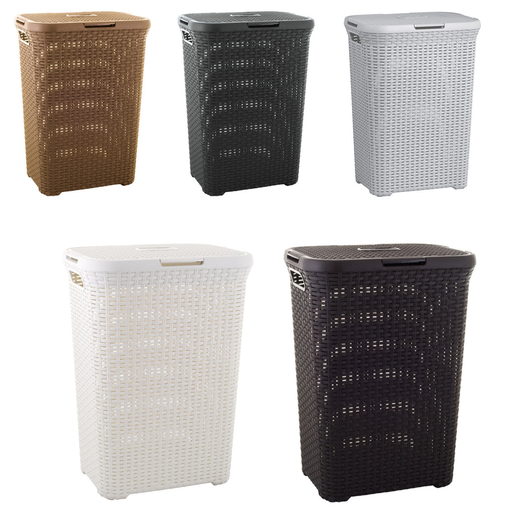 Curver tvättkorg, öppen konstruktion, 60 liter, ljusgrå, Natural Style