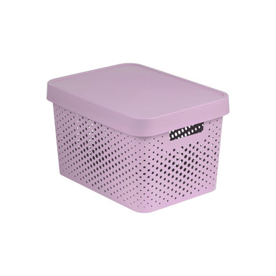 Curver genomskinlig flergångsbehållare, med lock, rosa, 17 l, Infinity