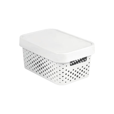 Curverbehållare med lock 4.5L Infinity White Openwork