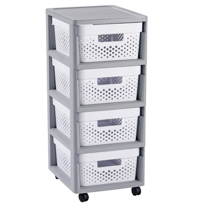 Curver Infinity Openwork Storage Tower med 4 lådor 11L vit
