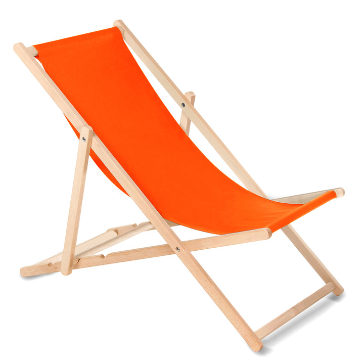 GreenBlue GB183 classic reclining chair in beech, orange