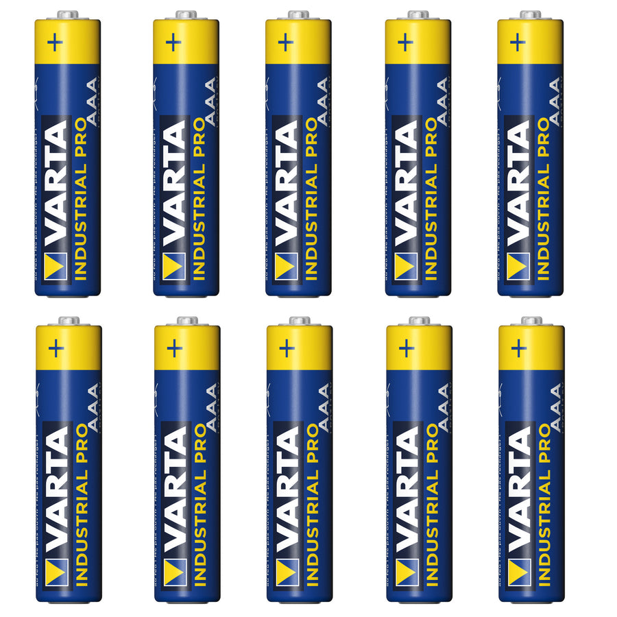 10 x kraftfulla VARTA INDUSTRIAL AAA alkaliska batterier
