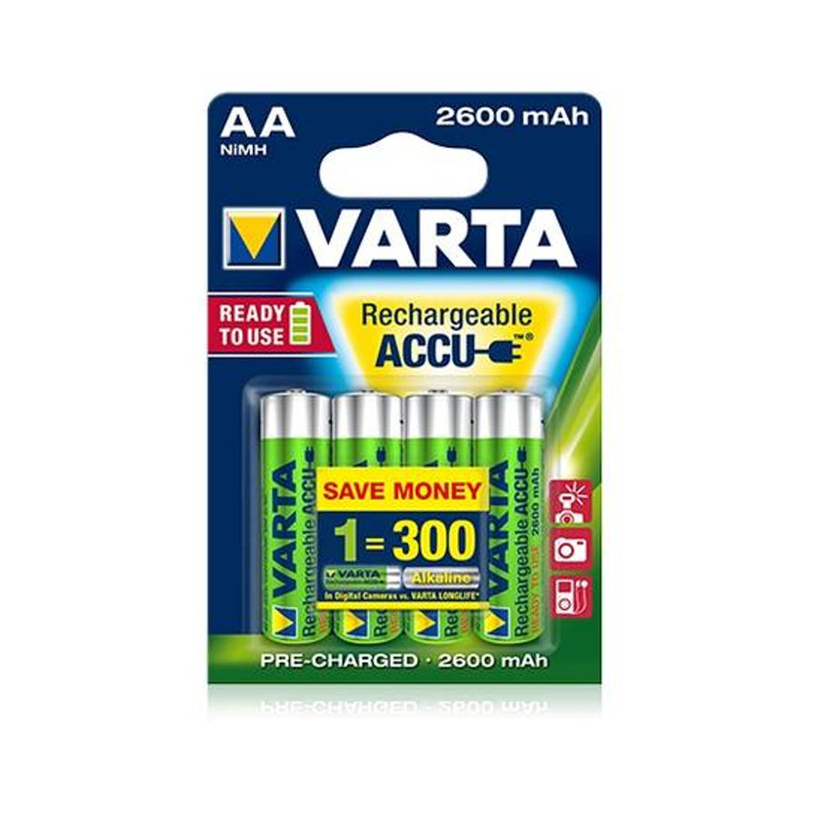 AAA AA uppladdningsbara NiMH Varta Ready2use 4x uppladdningsbara batterier