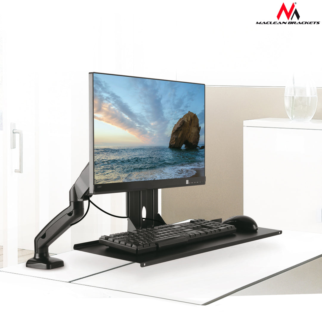 Maclean MC-756 Keyboard Mouse Tray Monitor Mount Bracket Holder VESA Standard Montering